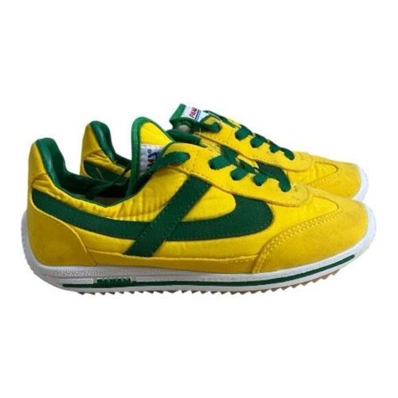 PANAM Made in Mexico Hand Crafted Vintage Sneakers Yellow Green Women Size 6.5 - Picture 1 of 13